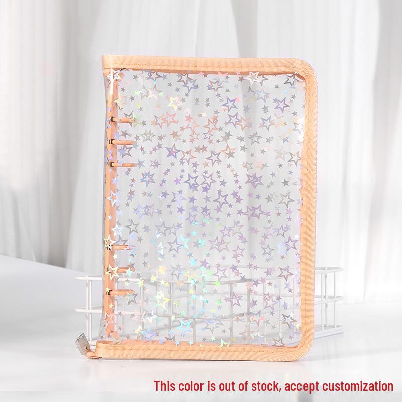 Caiet cu inele A5 Negru Detașabil cu Planificator de Valoare Ridicată și Album Carduri Japoneze în Carcasă Transparentă PVC