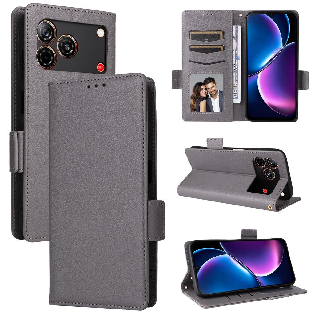 Étui à rabat compatible avec ZTE nubia A57 Étui de protection avec fermeture magnétique Portefeuille Étui de téléphone en cuir