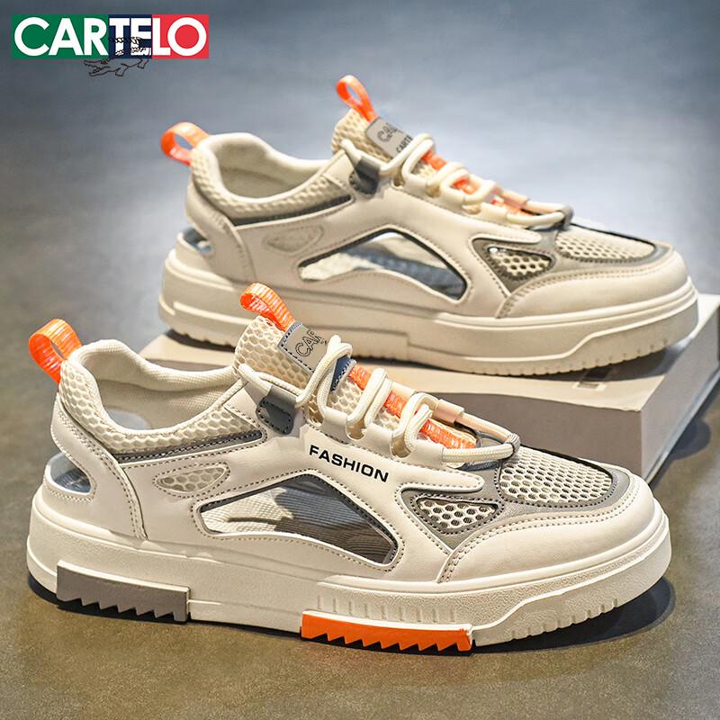 CARTELO Men s Breathable Mesh Casual Sandals 42