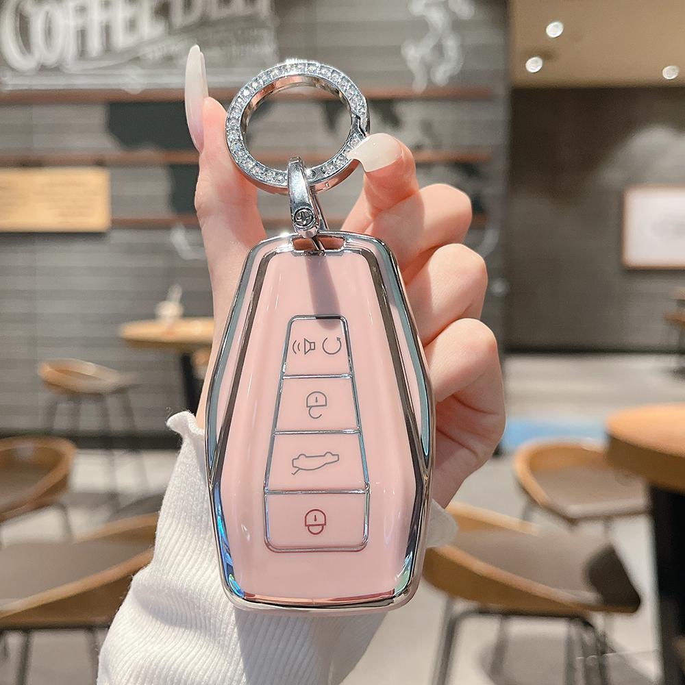 For Geely Key Fob Cover Keychain for Geely Coolray 2024 X6 Emgrand Global Hawk GX7 Monjaro Accessories Car Key Case Women GIFT