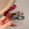 Koreanische Schildpatt-Schleife Haarspange - Kamm-Accessoire mit Acetat-Textur