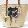Klíčenka Pu Květina Věšák Levandulový Přívěsek na Tašku Trendy Pu Kůže Květinový Přívěsek Dámský