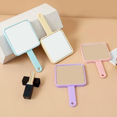 Tragbarer Kawaii-Spiegelkamm in Bonbonfarbe, handgehalten, extrahierbar, quadratisch, Reise-Haarbürste, Massage-Styling-Tool, Geschenke für Mädchen