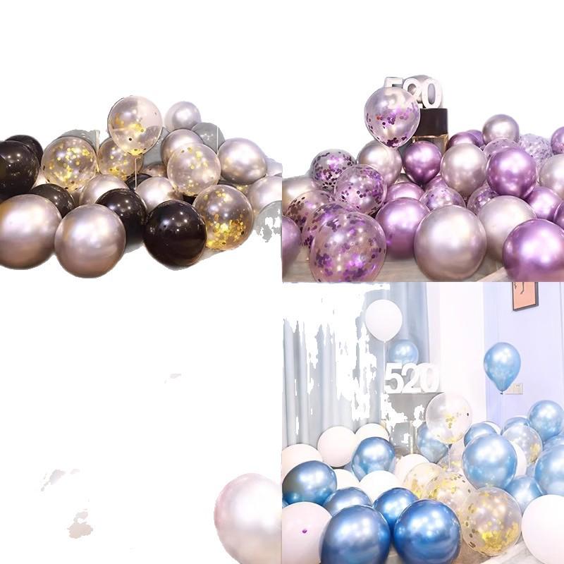 Metallic Silver & Purple Sequin Balloons for Events & Celebrations
