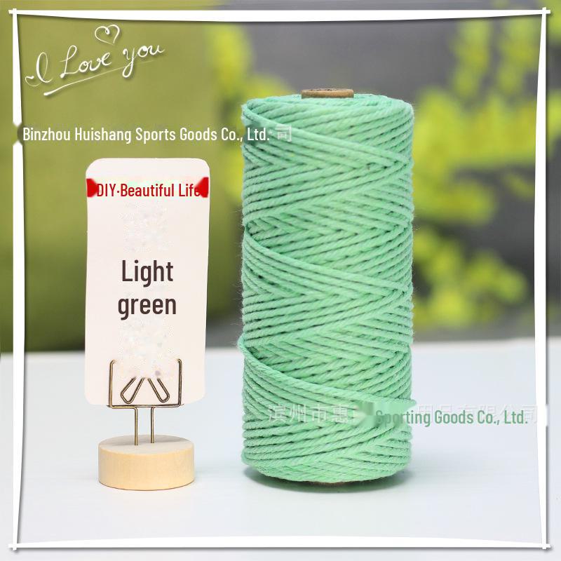 3 mm, 4 mm, 5 mm farbiges geflochtenes Baumwollseil für selbstgemachte und handgefertigte Wandteppiche, Geschenkdekoration, Hüte