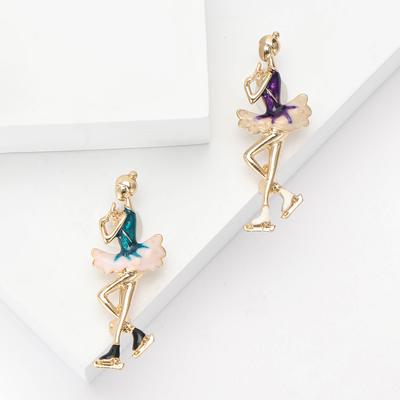 Creative Alloy Enamel Artistic Gymnastics Girl Brooch High-End Exquisite Women'S Clothing Corsage Ornament Pin