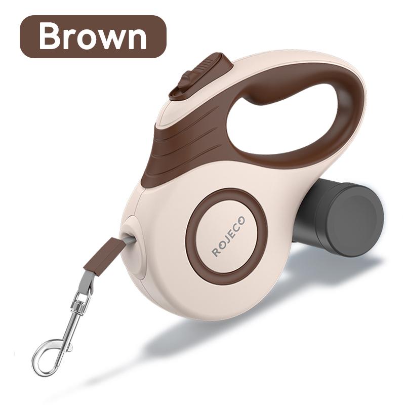 

ROJECO 3M/5M Автоматический выдвижной поводок для собаки Выдвижная веревка Поводок для выгула маленьких и крупных собак Рулетка Поводок Аксессуар для собаки 5M коричневый