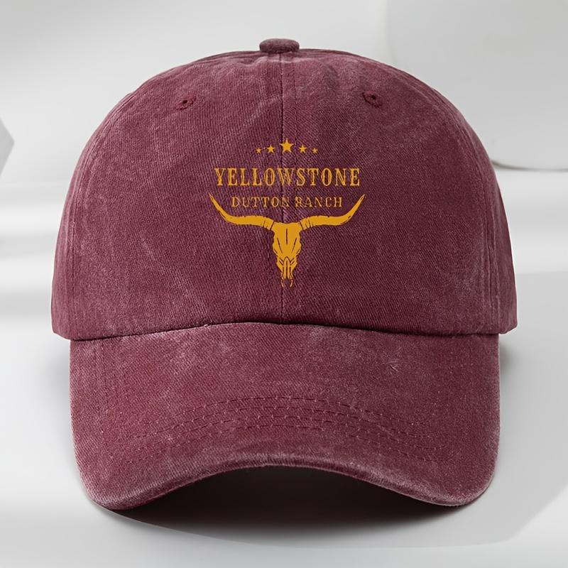 Soft Polyester Cap YELLOWSTONE Vintage Baseball Cap  Soft Polyester Adjustable Breathable Sun Hat Hand Washable