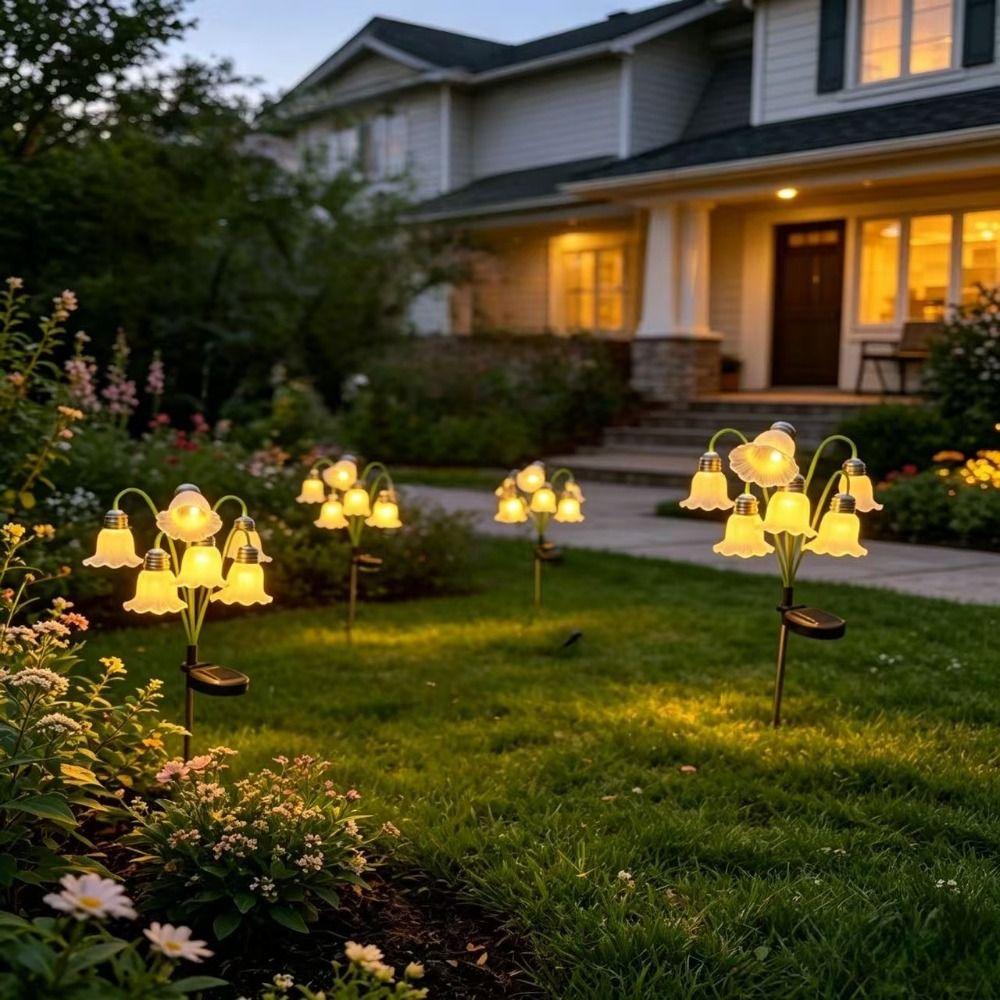 Bellflower Flower Flowers Solar Garden Light Realistic Solar Artificial Flower Light Outdoor