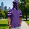 T-shirt estiva da uomo a maniche corte con gradiente mimetico ad asciugatura rapida, abbigliamento da sole, pesca, fitness, sport, maglietta con cappuccio a maniche corte