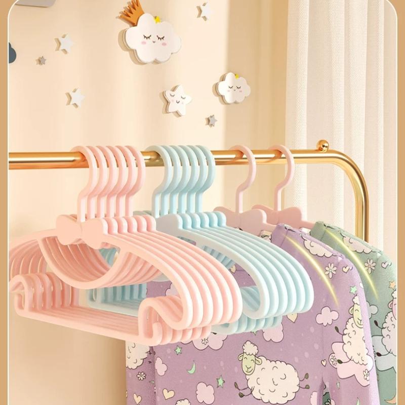 10/20/30Pcs Plastic Kids Clothes Hangers with Bow Design, Anti-Slip Space Saver Baby Garment Hangers for Children Shirts Pants