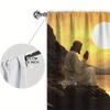 Künstlerische Paneele Aufgehende Sonne Jesus Osten Halbvorhang Halb Geeignet Haus Dekorative Vorhänge Lichtblockierend Hergestellt Aus Polyester