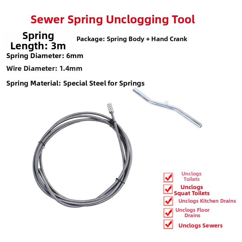 5m 10m Drain Snake Steel Wire Spring Clog Remover Tool For Toilet Sink Bathroom Pipe Cleaning Plumbing Hardware Tools