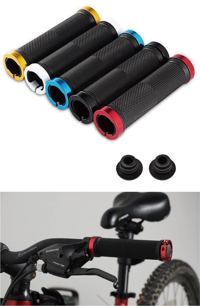 Beatus Bicycle Mountain Bike Handlebar Left and Right Rubber Grips Grips, Set, (Blue)