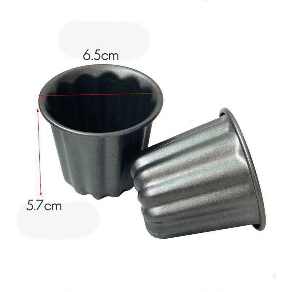 Canele Mold, Cannele Muffin Cup, 32Pcs Non-Stick Cannele Mould Gray-Black Canneles