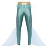 Men's Fishscale Print Leggings - Shiny Mermaid Pants with Elastic Waist for Halloween & Sea King Cosplay