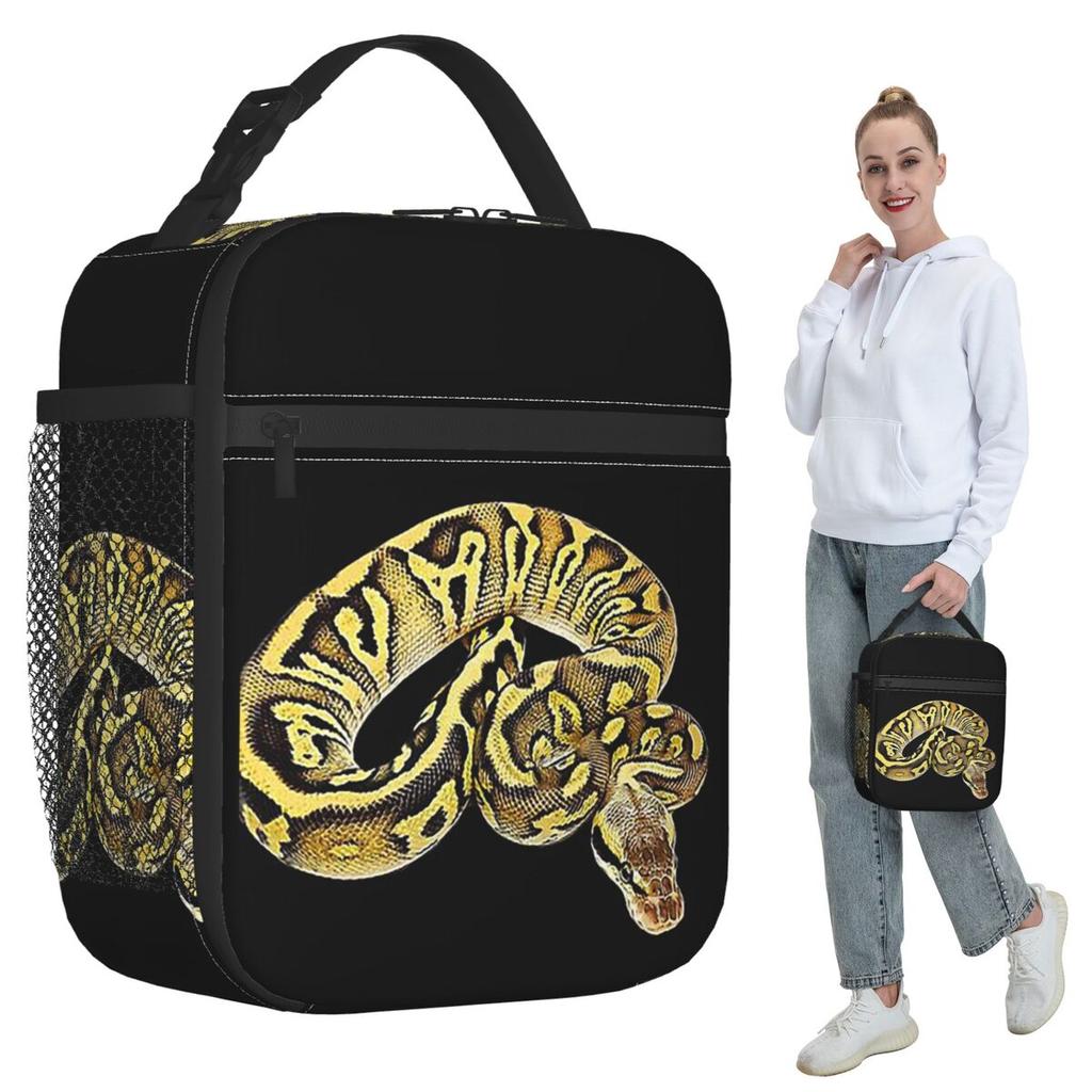 Ball Python Pastel Leopard Insulated Lunch Bag for Women Office Cooler Thermal Food Box Tote Leakproof Lunch Boxes Container