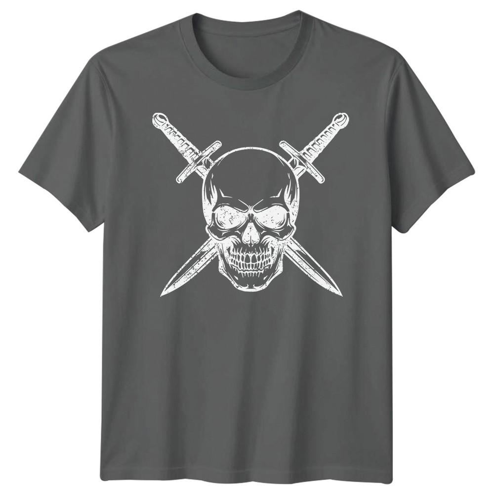 Skull Art Fantasy Unisexs TShirt Crossed Swords Graphic