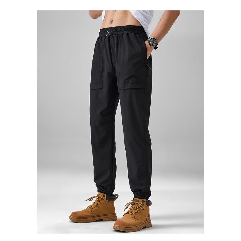 Summer Ice Silk Thin Section Outdoor Sports Work Pants Casual Drawstring Sports Pants Men S Casual Pants Clothing Work Pants Leisure Trouser