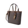 Michael Kors Eliza Series Chain Monogram Faux Leather Tote Bag Women Tote Bags Dark-Brown 30R4GZAT0B-BRN-LUGGAGE