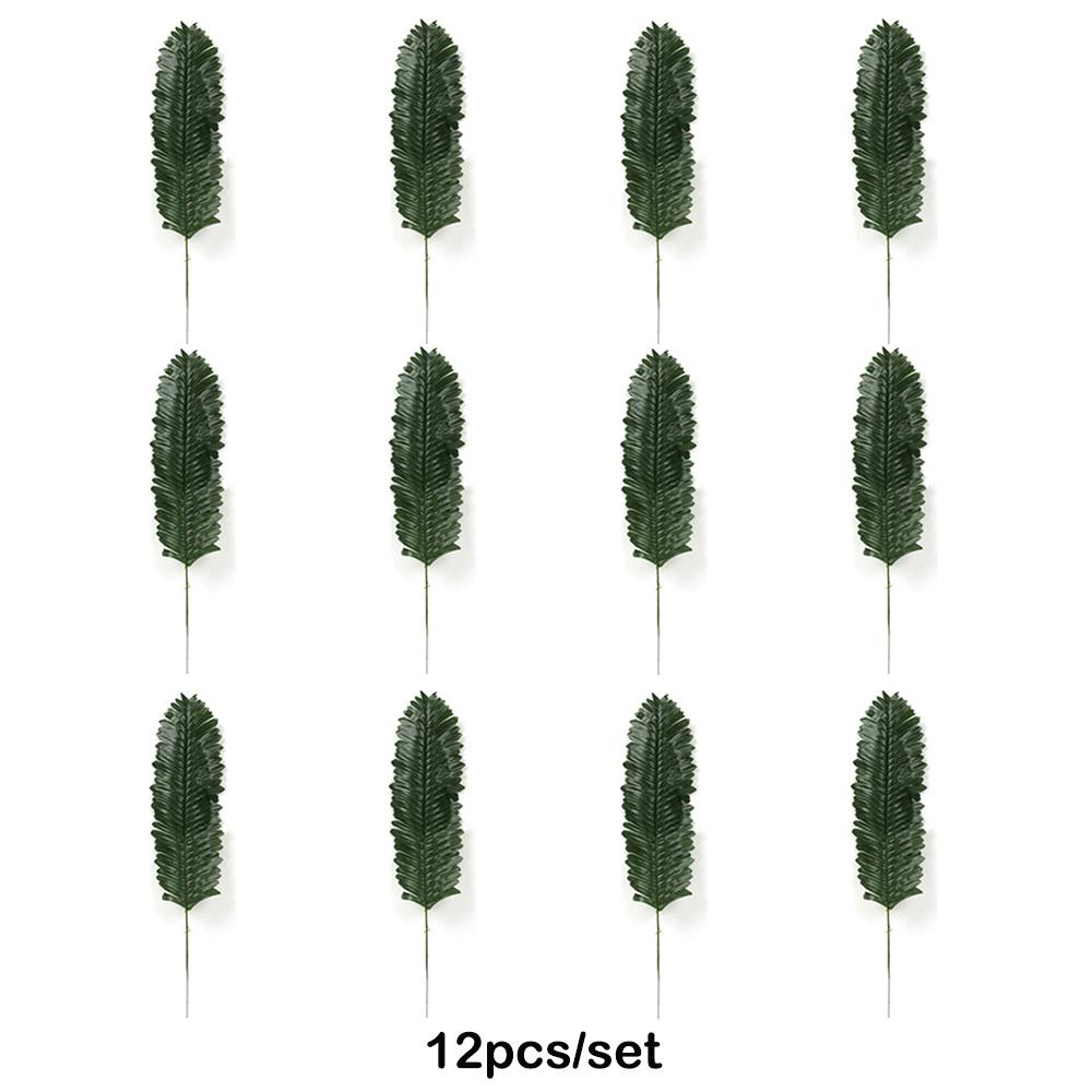 Artificial Tropical Palm Leaves Safari Jungle Decorations Hawaiian Luau Party Leaf Home Table Decor Wedding Birthday Fake Plants