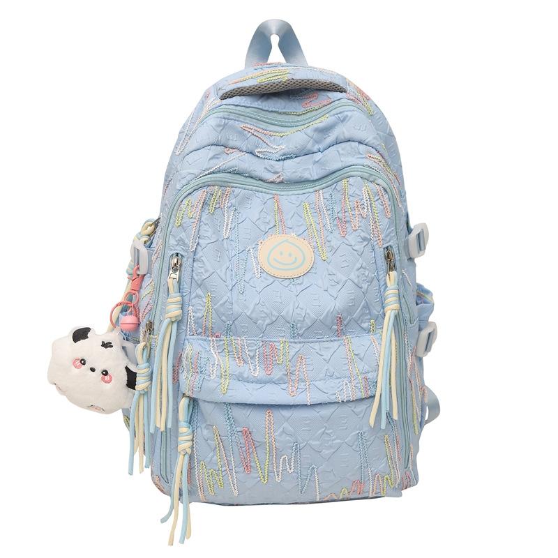Schoolbag1011 New INS High-Appearance Embroidered Backpack Backpack for Female Students Large Capacity Lightweight Waterproof Travel Backpack