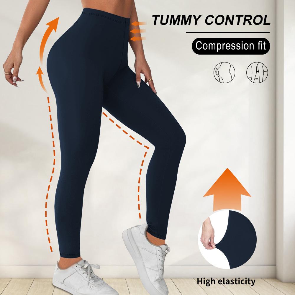 Yoga Pants for Women Fitness Milk Silk Butt-lifting Waist-cinching Sports Leggings 9-inch Leggings