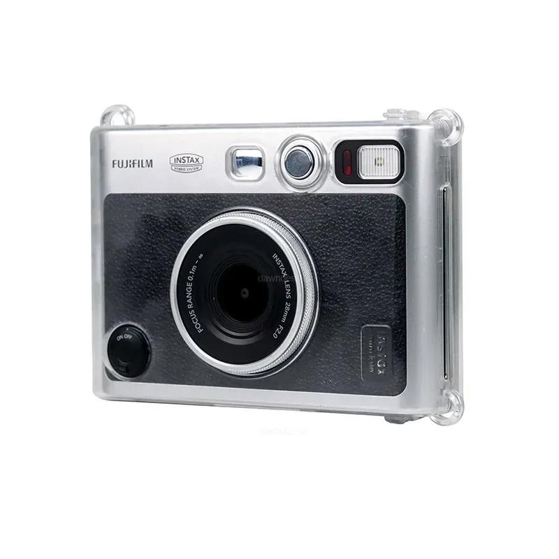 Clear Case for Fujifilm Instax Mini EVO Instant Film Camera Crystal Hard Shell Cover with Removable Shoulder Strap
