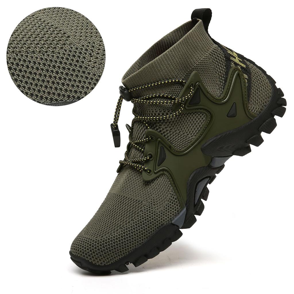 Slip-on Outdoor Sports On Foot Mountaineering Upstream Sneaker Plus Size Platform Mesh Surface Breathable Flyknit Shoes Men and Women