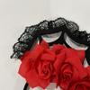 Big Rose Flower Halloween Headband Decoration Rose Flower Crown Red Rose Flowers Headdress  Girls