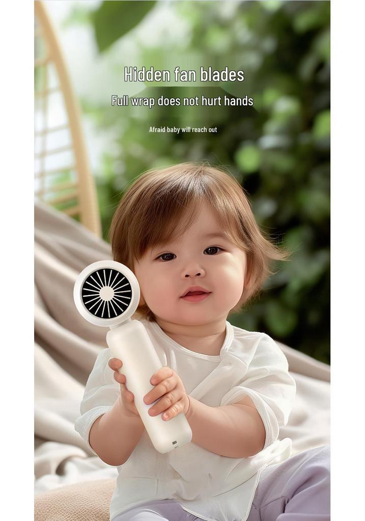 Compact USB Rechargeable Mini Fan with Digital Display