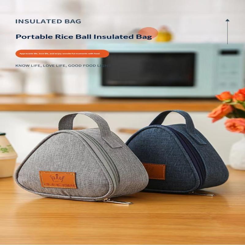 Portable Triangle Insulation Lunch Bag For Rice Vegetable Roll Milk Sandwich Egg Breakfast - Keep Food Warm Cool