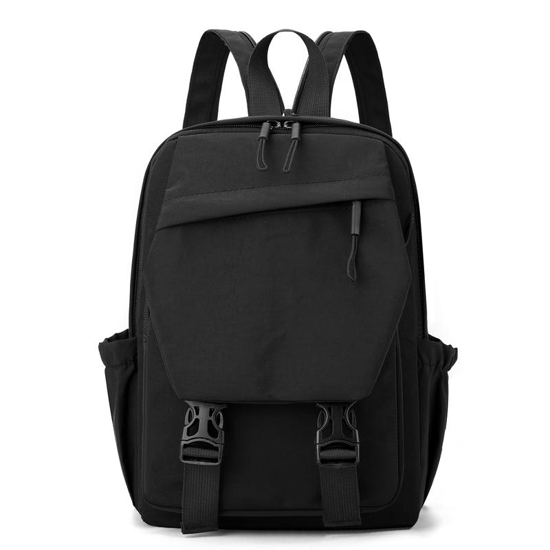 Nylon Lightweight Women s Backpack with Flip-top Lock Simple Small Schoolbag  Commuting and Travel Waterproof Backpack чёрный