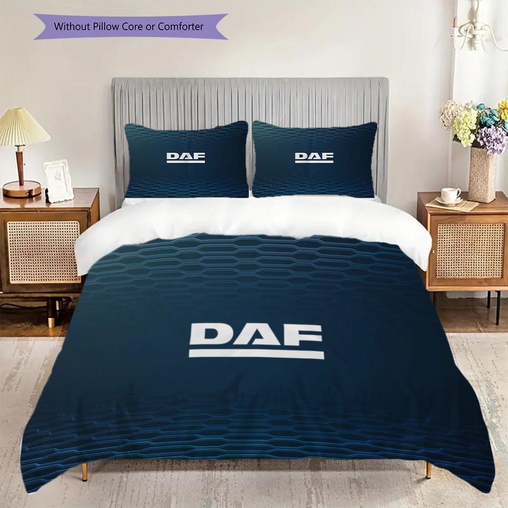 Blue Truck Mountain Road Bedding (1 * duvet cover + 2 * pillowcase, without core) 2D Flat Duvet cover and pillowcase Christmas birthday gift