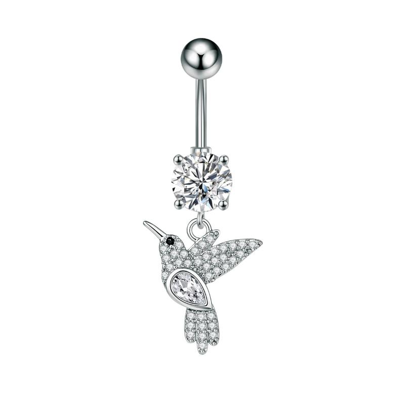 Crystal Belly Button Rings Stainless Steel Zircon Heart Crown Flower Navel Piercing Sexy Ombligo Body Piercing Jewelry