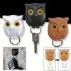 1pc Entrance Foyer Cute Owl Key storage hook with Seamless adhesive,Opening and Closing eyes automatic.