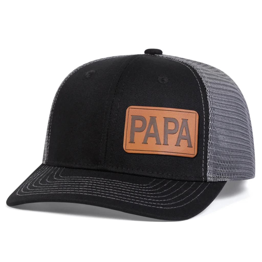 Net Baseball Label Leather Papa Brown Neutral Gender Women  Men For Caps Spring Summer Outdoor Sunscreen Hat Adjustable Casual Trucker Hats