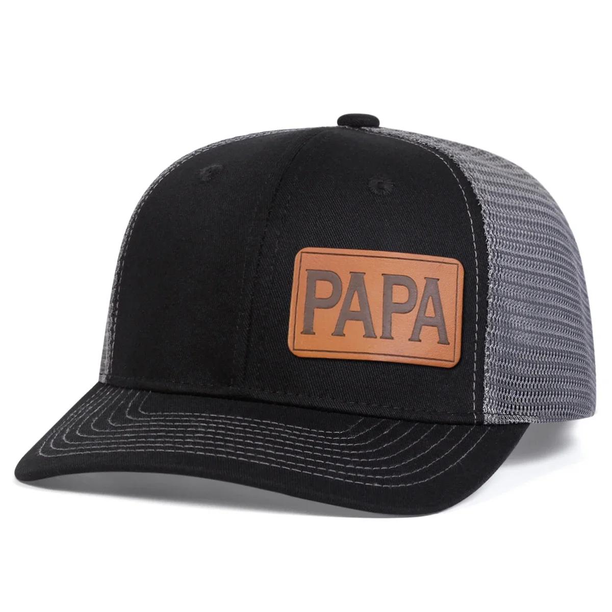 

Unisex Brown Papa Leather Label Baseball Net Caps Spring Summer Outdoor Sunscreen Hat Adjustable Casual Trucker Hats