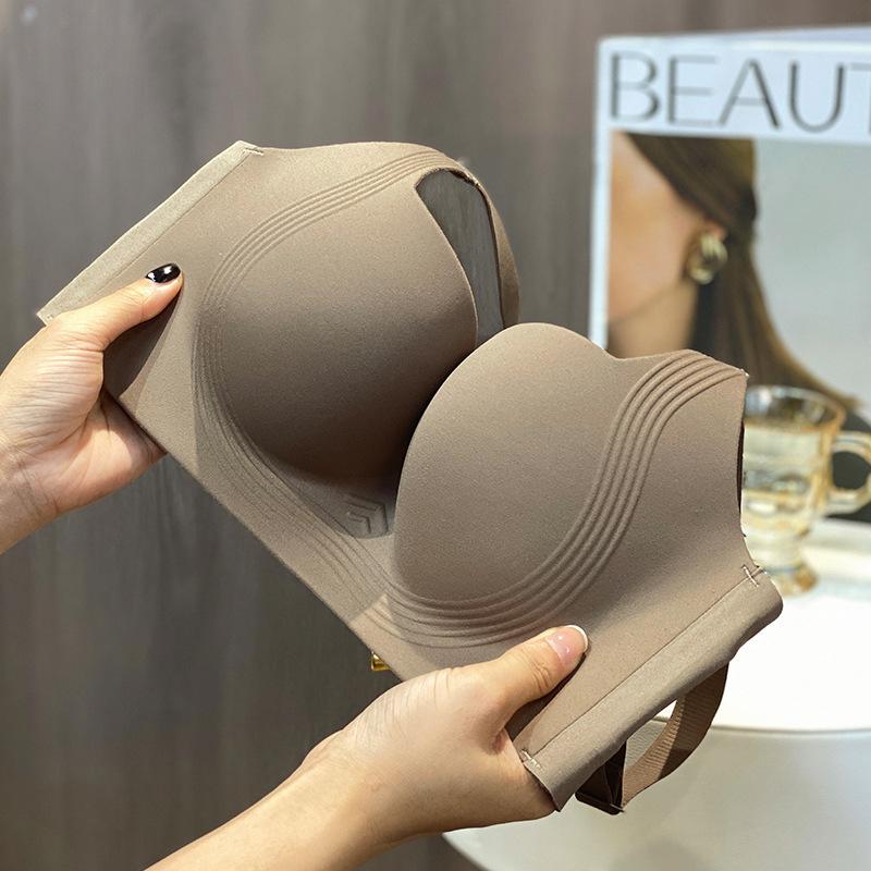 Seamless Lingerie Women's Thin Anti-sagging Bra Tapering Breasts Glossy Ultra-thin Bra Push Up Bra