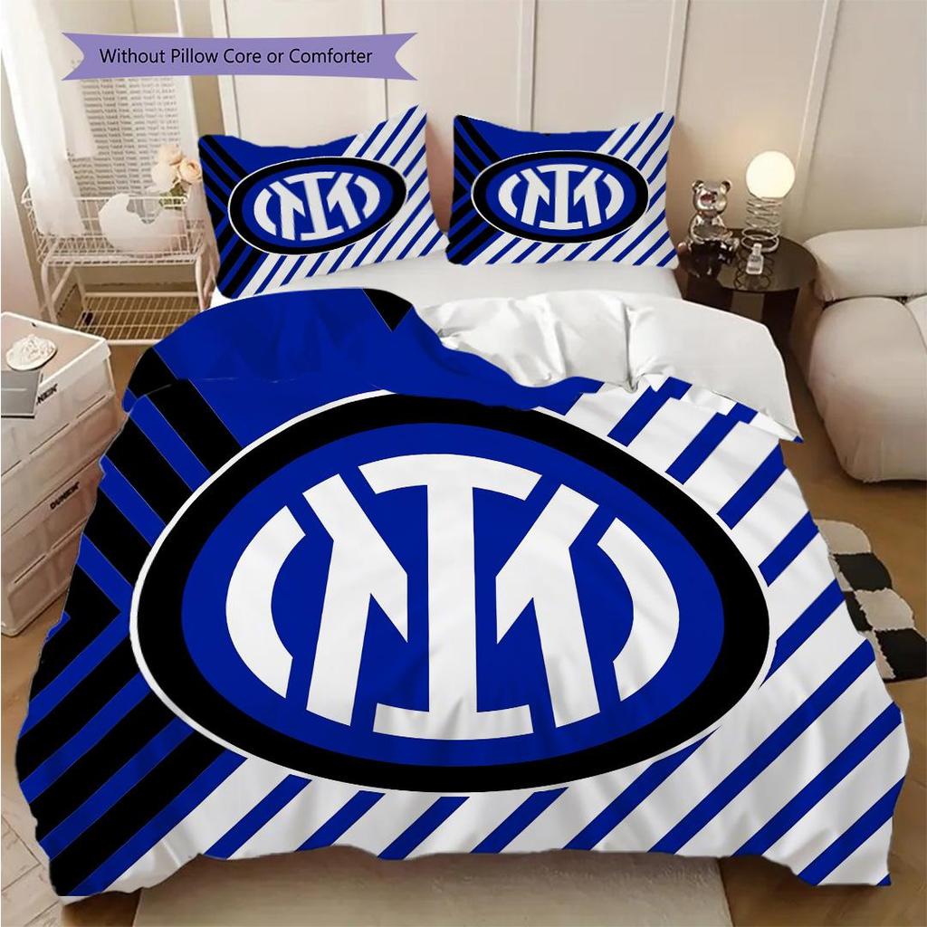 Inter Milan Rašto Patalynės Antklodės Komplektas Antklodės Užvalkalas Pagalvės Užvalkalas Namų Puošyba Gimtadienio Dovana (1 * antklodės užvalkalas + 2 * pagalvės užvalkalai, be šerdies)