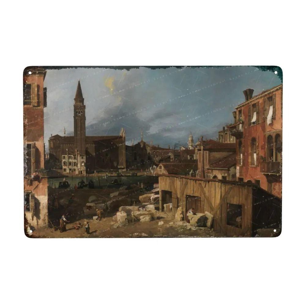 Oil Painting Style Retro Characters Landscapes Metal Tin Sign Wall Poster