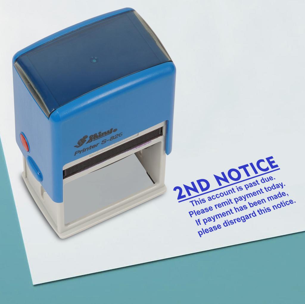 Printtoo Second Notice Past Due Self Inking Rubber Stamp Pre,Inked Office Stamp, Home Office Business Stationery, 41 x 24 mm,