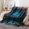 1PC Visual effects  Print FlAannel Blanket, High quality Comfortable for All Seasons, Home Decor, Warmth and Comfort