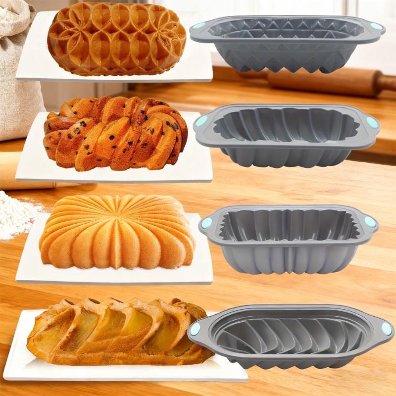 High Temperatures Resistant Baking Pan Set with Steel Rings and Silicone for Toasts Up to 230Celsius Solid Long Time