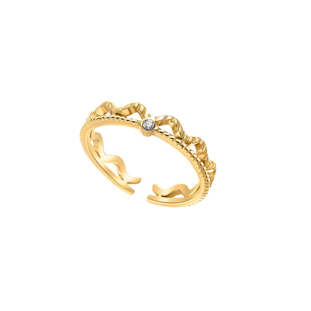 Versatile Titanium Steel Ring Women Do Not Fade Fashion Stacking Opening Adjustable Inlaid Zircon Stainless Steel Ring
