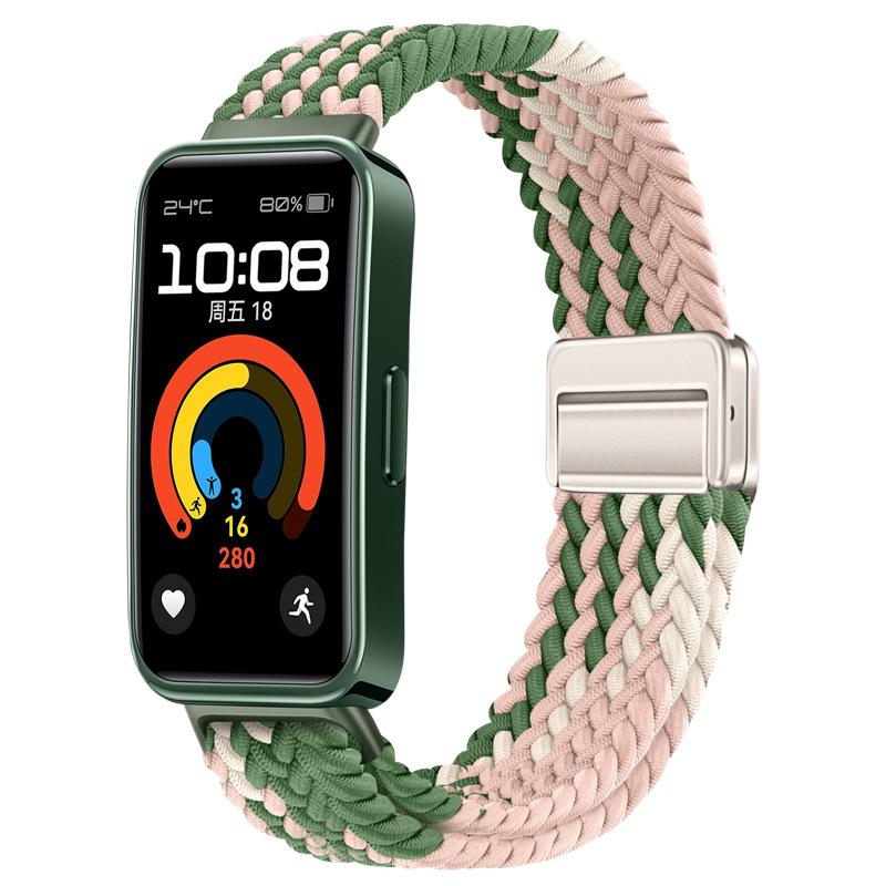 Geflochtenes Nylon-Schlaufenarmband für Huawei Band 10 9 8 Verstellbares Armband mit magnetischem Verschluss für Huanwei Band 10/9 Armbandzubehör
