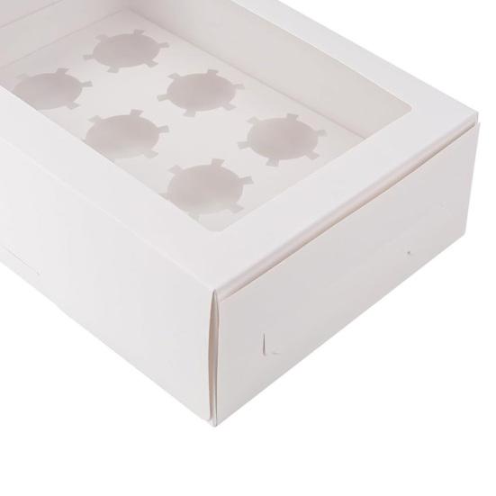 30 Scatole Porta Cupcake Con Finestra Trasparente – Confezione Regalo Per 2 Dolci, In Carta Bianca 16x8.9x7.6cm