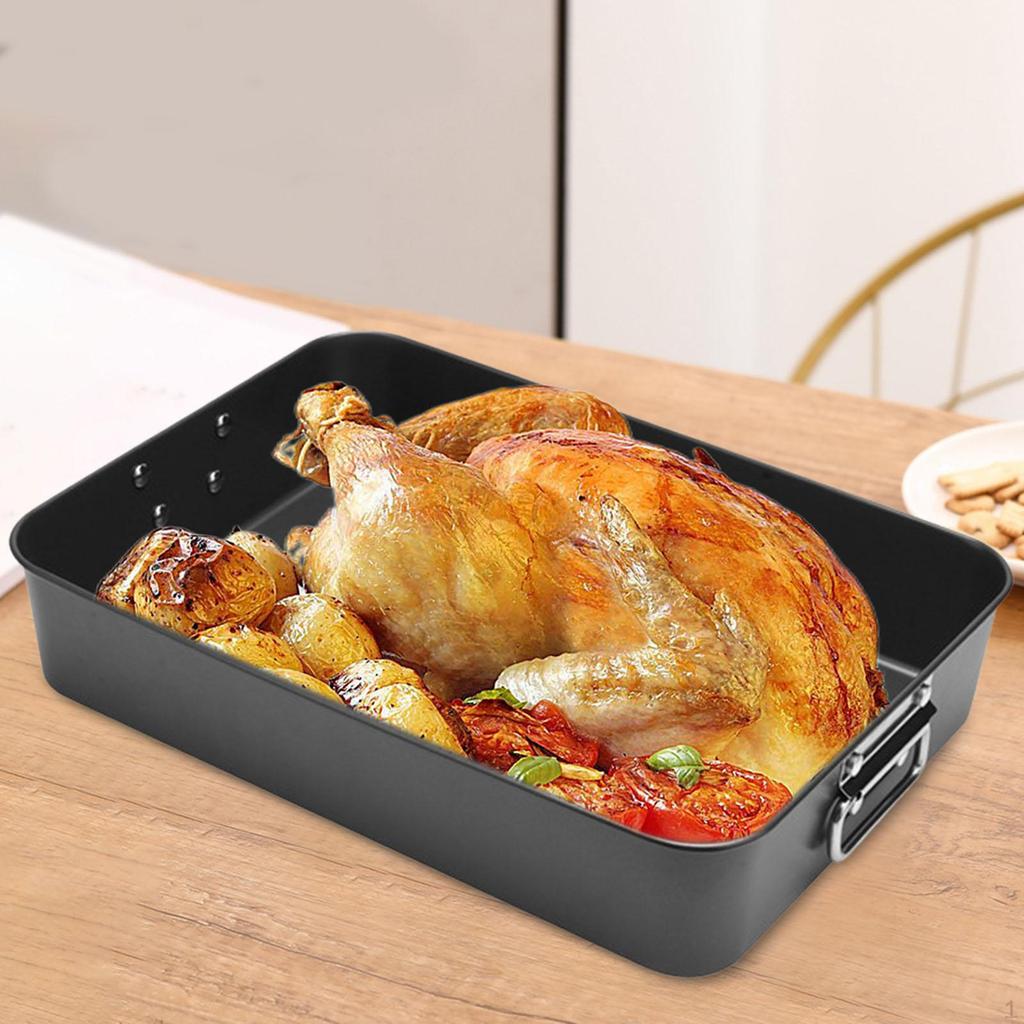 Rectangular Baking Pan Carbon Steel Cake Tray Easy to Lift Heavy Duty Binaural Rectangle Bread