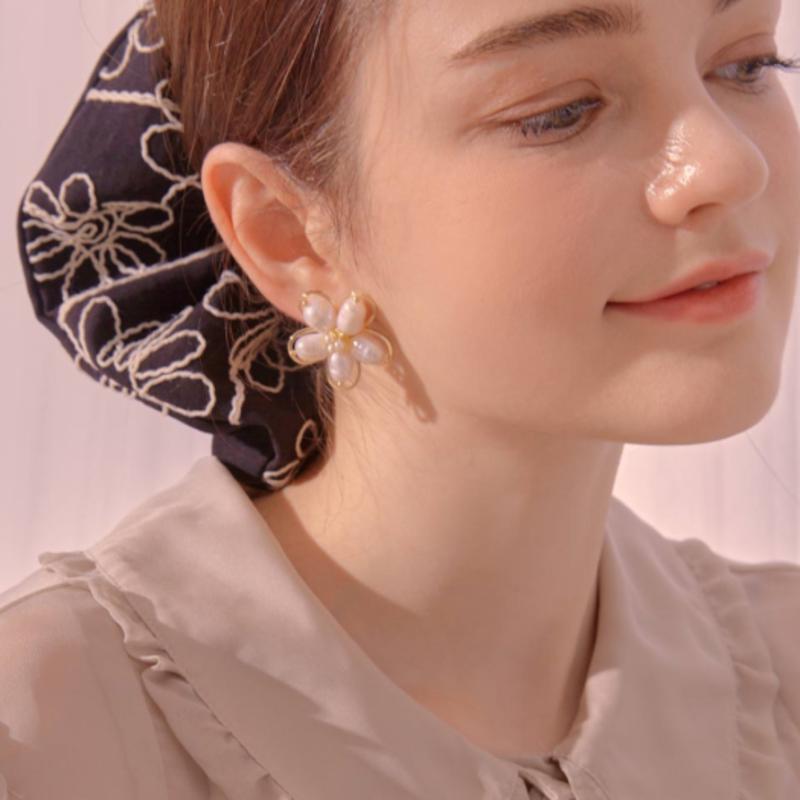 Dana Burton Flower Stitch Gopchang Band Scrunchie