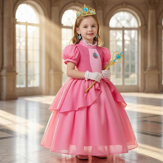 Kinder Prinsessenjurk Kostuum Lichtgewicht Polyester Jurk Podiumoptreden En Dagelijkse Kleding Outfit voor Halloween Cosplay Verjaardagsfeest